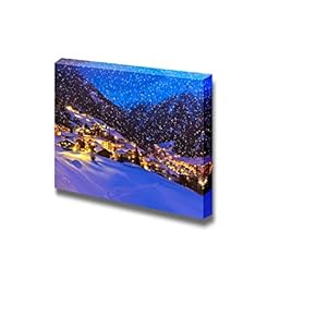 Canvas Prints Wall Art - Beautiful Scenery/Landscape Mountains Ski Resort Solden Austria | Modern Wall Decor/Home Decoration Stretched Gallery Canvas Wrap Giclee Print & Ready to Hang - 12" x 18"