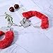a-YUEYUE Stylish Charm Fluffy Hand Cuffs, Soft Handcuffs with Lock Keys for Couples - Red