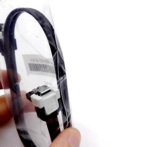 Chezaa Hard Drive Data Cable, 2Pcs SATA 3.0 III SATA3 6Gb/s SSD Hard Drive Data Direct/Right Angle Cable (Black)