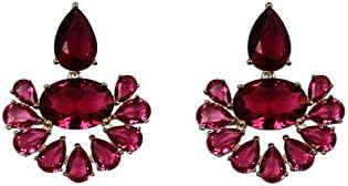 Mcristals 18K Gold Plated Earrings - Nickel Free - Sherryl Drops (Red)
