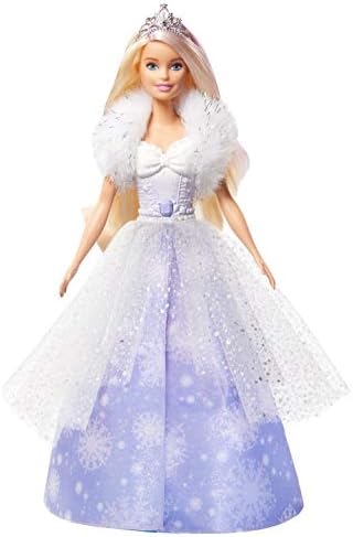 Barbie Dreamtopia Fashion Reveal Princess Doll, 12-Inch, Blonde with Pink Hairstreak, Snowflake Gown and Hairbrush Barbie Dreamtopia Fashion Reveal Princess Doll, 12-Inch, Blonde with Pink Hairstreak, Snowflake Gown and Hairbrush