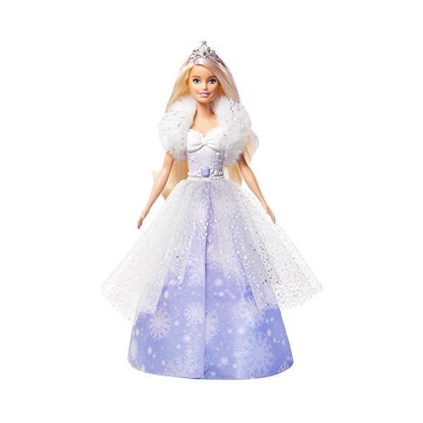 Barbie GKH26 - Dreamtopia Schneezauber Prinzessin Puppe Mit Haarbürste Und Diadem, Spielzeug Ab 3 Jahren