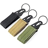 LuoQiuFa 3-piece tactical nylon webbing buckle carabiner Molle belt clip key buckle, suitable for outdoor sports