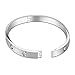 Yeemer Stainless Steel Love Bracelet Bangles with Diamonds Crystals for Mom,Girls Gold Silver Rose gold Colors (6.7 Inch(17cm) Silver color)