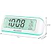 PEAKEEP Loud 5 Wake-up Alarm Sounds Battery Digital Alarm Clock for Heavy Sleepers, Temporary Backlight, Rotary Knob for Easy Set, 2 AA Batteries Required（White with Teal）