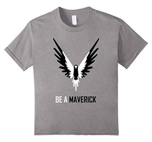 Kids Be A Maverick Black And White Logo T-Shirt 12 Slate