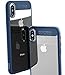 TOZO for iPhone X Case Soft Grip Matte Finish TPU + PC Clear Hard Back Panel Hybrid PC+TPU -Protect Cover Back Transparent Bumper for iPhone 10 / X Blue Edge