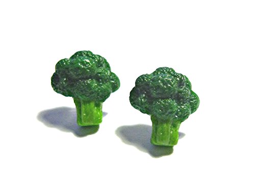 Broccoli Stud Earrings - Tiny Food Jewelry