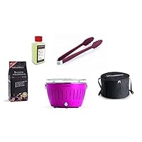  Lotusgrill Lotusgrill Himbeerpink klein rosa Edelstahl Stahl Kunststoff Balkon Camping Picknick ✔ rund ✔ tragbar rauchfrei ✔ Grillen mit Holzkohle ✔ für den Tisch 