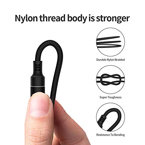 3 in 1 Magnetic Charging Cable 360°Rotate Braided Cable with Compatible for iOS, USB-C and Micro USB ，Fast Charge and Date Transfer (Black) - Thumbnail 5