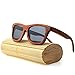 MOTELAN Handmade Polarized Pear Wood Sunglasses Anti-glare Classic Wooden Glasses Grey
