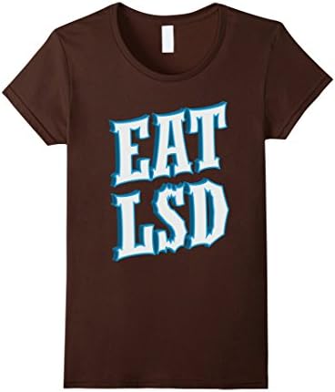 Women's EAT LSD Shirt - Psychedelic Acid Supporter Shirt Large Brown
