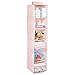 mDesign Fabric Hanging Organizer - Over Closet Rod Storage with 6 Shelves for Baby Nursery Bedroom Organization - Hold Clothes, Linens, Toys, Accessories - 2 Pack, Pink/White Polka Dot