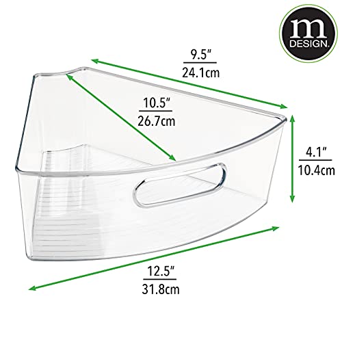 mDesign Kitchen Plastic Lazy Susan Storage Organizer Bins with