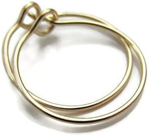 Solid 10K Gold Small Hoop Earrings Thin Gold Hoops 0.5 Inch Size One Pair