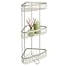 mDesign Free Standing Bathroom or Shower Corner Storage Shelves for Towels, Soap, Shampoo, Lotion, Accessories - 3 Tier, Satin