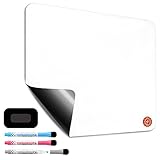 Magnetic Dry Erase Board for Refrigerator, Refrigerator Calendar Whiteboard with Stain Resistant Technology Included 3 Magnetic Dry Erase Markers and Big Eraser-17 x 11