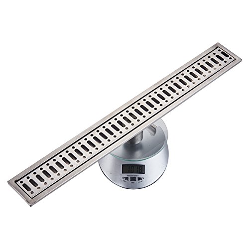Fyeer Linear Shower Drain Floor Drain Bars Drain Strainers with Removable Grate, 32-Inch, Brushed 304 Stainless Steel