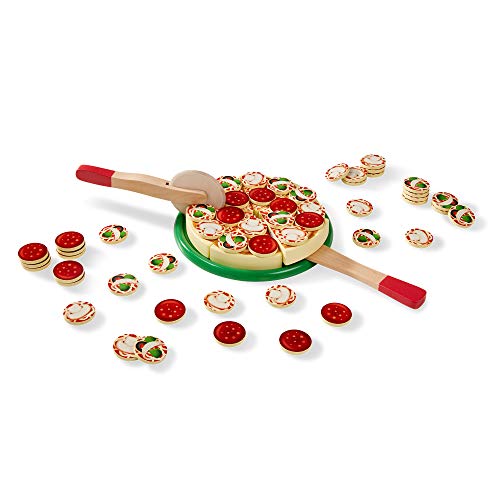 image for Melissa & Doug Pizza Party Wooden Play Food (Pretend Play Pizza Set, S