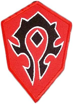 World of Warcraft ALLIANCE EMBROIDERED Hook &amp; Loop Velcro Patch (3.5"x2.5", Red)