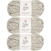 Hobby Lobby Baby Bee Adore-A-Ball Yarn, 30 Flannel, Set of 3 | 5 Bulky Weight, 100% Polyester, 92 Yards Per Skein