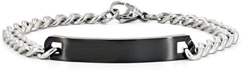 NEHZUS Mens and Womens Custom Engraving Stainless Steel Bracelets Personalized Gift for Couples