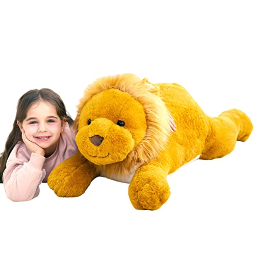 IKASA Groß Löwe Kuscheltier Riesen Stofftier,Gross Plüschtier Riesige Plüsch Spielzeug 78cm Flauschige Jumbo Plüschtiere, Weich XXL XL Stofftiere Süße,Geschenk