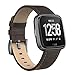 SWEES Leather Bands Compatible with Fitbit Versa 2 & Versa Lite Small & Large, Genuine Leather Band with Stainless Steel Buckle Strap Replacement Wristband for Versa Women Men, Rose Gold, Black, Brown
