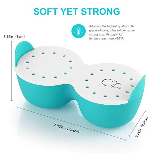 Egg Poacher, Silicone Egg Poaching Cups with Ring Standers Nonstick