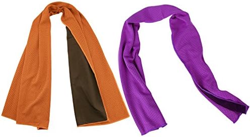 TTEEKO Yoga Sports Towel 40x12 inch Extra Long Gym Towel Outdoor Towel for Yoga Workout Exercise Fitness Camping Hiking Running (Purple and orange)