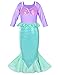 Little Girls Mermaid Costume Princess Dress Up for Birthday with Accessories(Crown+Wand) 3T 4T (110) Green