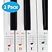 QMG Piano Keyboard Note Stickers for White Keys for Upto 88-Key Keyboards, Bright Colorful Letters, Transparent and Removable, Perfect Visual Tool for Kids and Beginners, 2 Pack