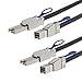 CableCreation 3.3FT [2-Pack] External HD Mini SAS SFF-8644 to SFF-8088 Cable, 1M/ Black