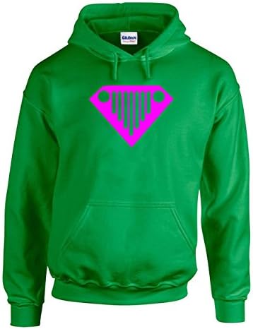 Karma t shirts Super Jeep |Superman Jeep Fans | Pink Design | Mens Green Hoodies