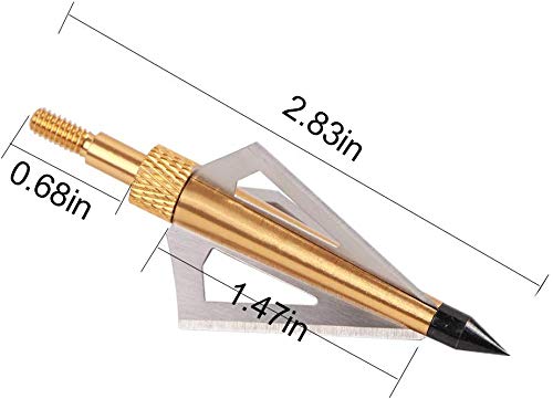 image for Huntingdoor 12Pack 3 Fixed Blade Archery Broadheads 125 Grain Arrow He