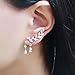 Ear Climber Earrings Leaves Crawler Chandelier Ear Cuff Vine Wrap Pin Crystal Pierced Stud Tassel Jewelry Golden Plated