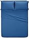 Amazon Brand – Pinzon Signature Cotton Heavyweight Velvet Flannel Sheet Set - Queen, Smoky Blue