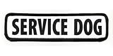 Service Dog in Black ADA Medical Alert Gear 1.5 x 5.5 inch Black Rim Sew-on Patch