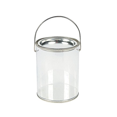 Plastic Clear Paint Can Container Craft Decorating Artist Buckets