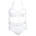 Creabygirls Womens Plus Size Print High Waist Two Piece Tassel Swimsuits(White,XX-Large)