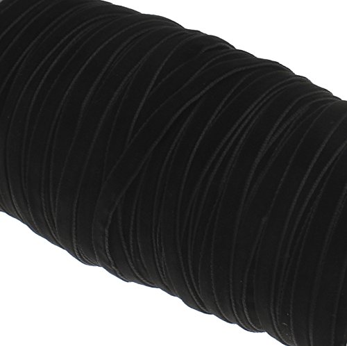 Perlin C189 Velvet Ribbon Decorative Ribbon 15 Metres Velvet Ribbon 6 mm Decorative Border Ribbon Black