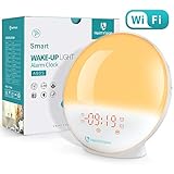 HeimVision Sunrise Alarm Clock, Smart Wake up Light Sleep Aid Digital Alarm Clock with Sunset Simulation and FM Radio, 4 Alarms /7 Alarm Sounds/Snooze/20 Brightness