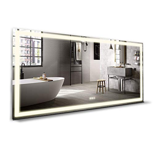 B&C 72"x36" Lighted Bathroom Mirror Wall MountedHigh Lumen LED Lights