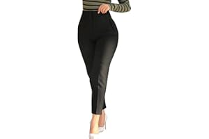BIRW Womens Stretchy High Waisted Pants Trendy Skinny Business Work Casual Pencil Trousers with Pockets