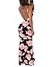Ninimour Womens Vintage Flowers Deep V-Neck Beachwear Party Maxi Dress Pink L