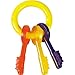 Nylabone Puppy Chew Key Ring Toy, Toys for Teething Puppies, Multi Color, Bacon Flavor, Small - Up to 25 lbs, 1 Count