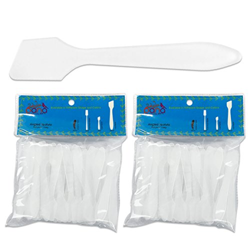 Pana Brand 200 Pieces Disposable Makeup Frosted Tip Angled Spatula Cosmetic Skin Care Facial Cream Mask Spatula for Mixing and Sampling