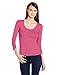 Three Dots Women's Essential Heritage 3/4 Sleeve Scoop Neck Tee