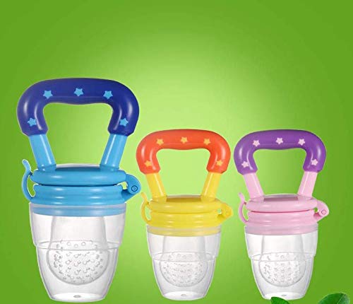Rmeet Baby Food Feeder,3 Pack Baby Fresh Fruit Pacifier Infant Silicon Teething Teether Baby Food Supplement Feeding Device S M L