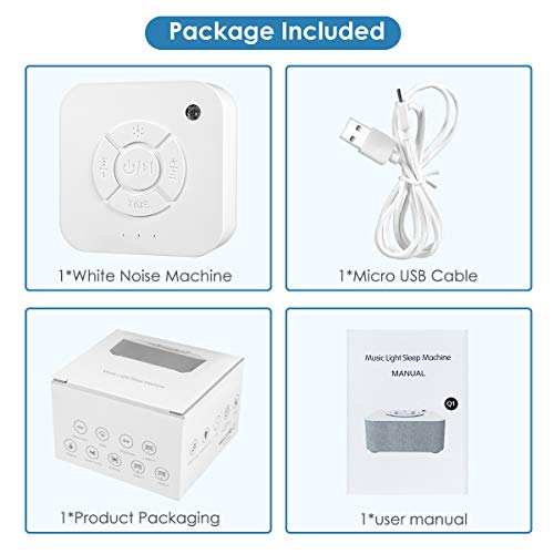 White Noise Machine, 2019 Upgraded Sleep Relax Sound Machine with 8 Soothing Nature Sounds and Sleep Timer
